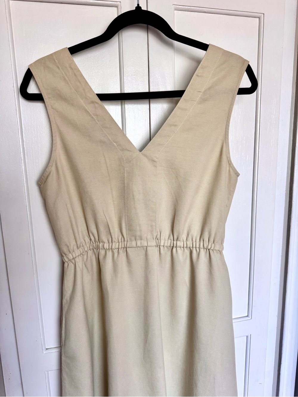 Rachel Parcell Cream Button-Front V-Neck Midi Dress - Picture 11 of 11